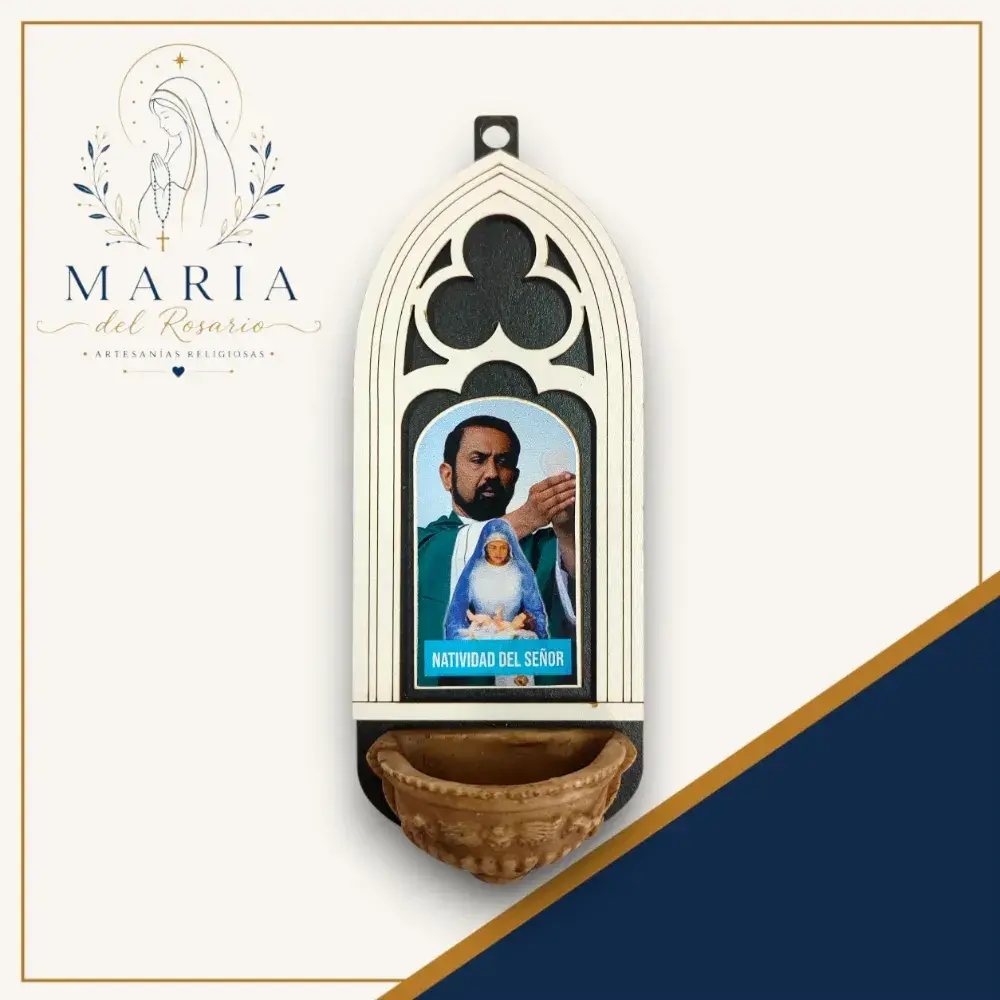 Imagen de Pila Madera Padre Ignacio Con Natividad 14cm